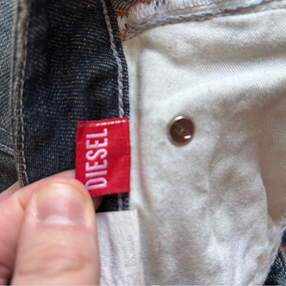 Diesel Blue Slim Straight Jeans with Vintage Fading - Picture 7 of 10